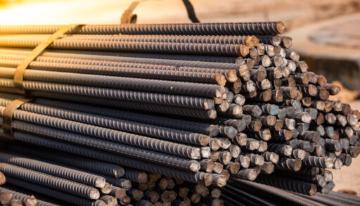 Pile of steel rods