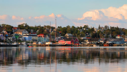 View of the famous harbour front of Lunenburg, South Shore, Nova Scotia.