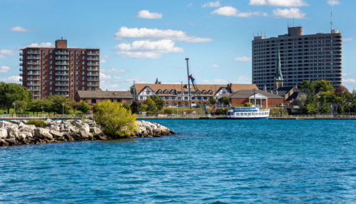A photo of Sarnia from the water.