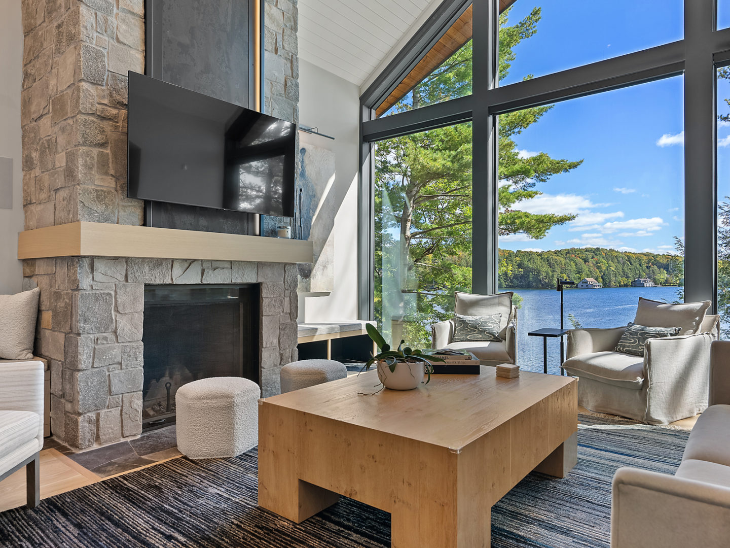 Family room overlooking the lake