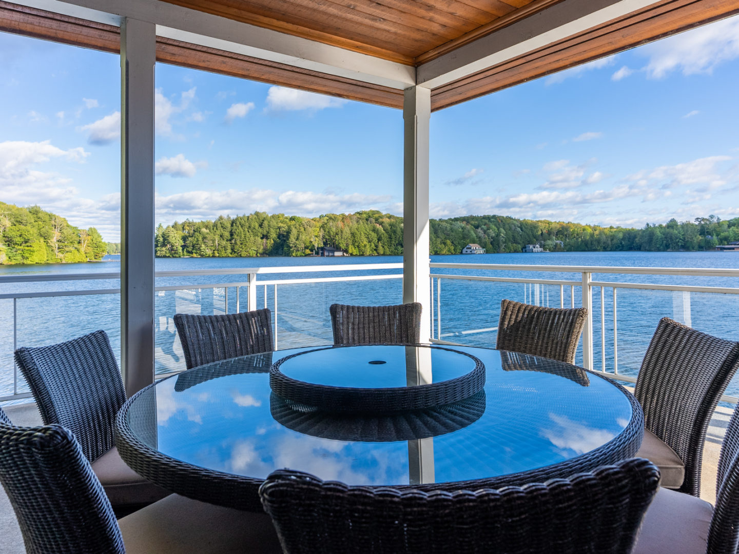 deck overlooking Lake Joseph