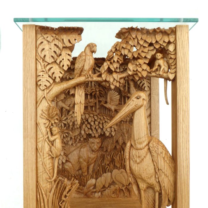 An intricately carved table