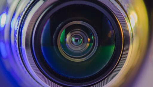 Close-up shot of a camera lens