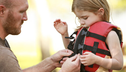 child wearing a lifejacket