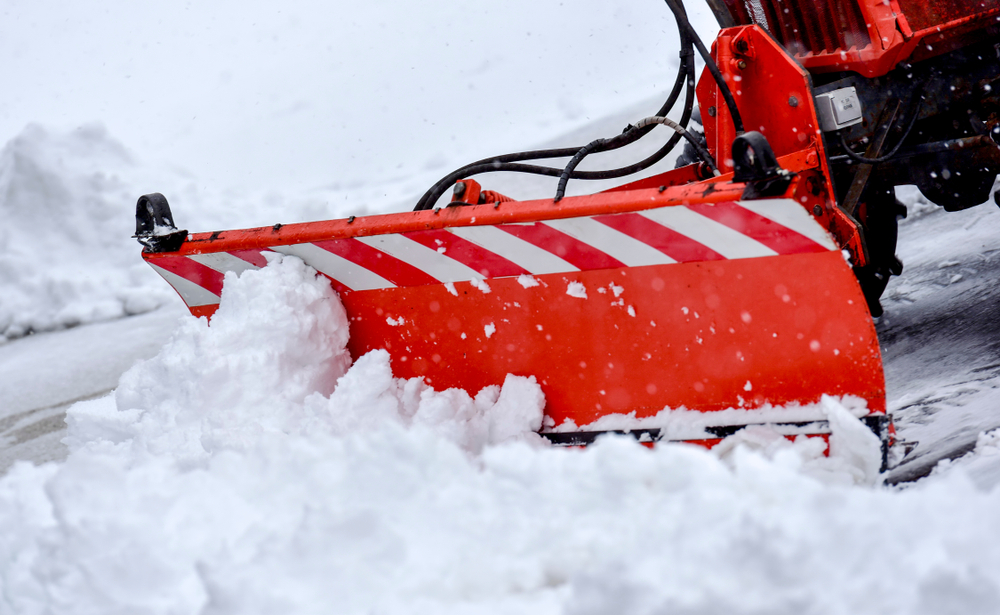 A snowplow in action