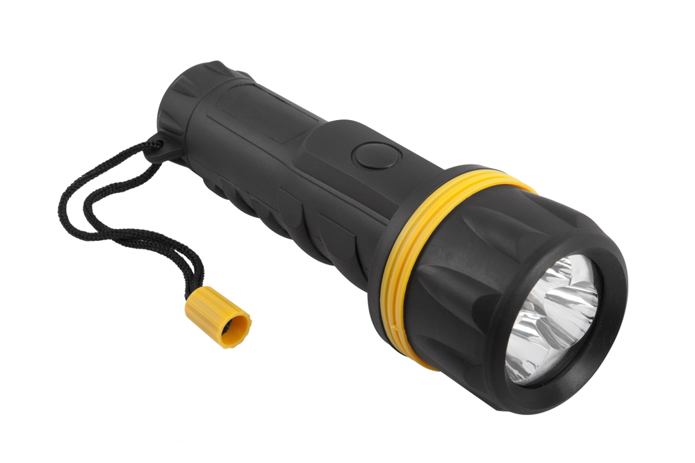 A flashlight against a white background
