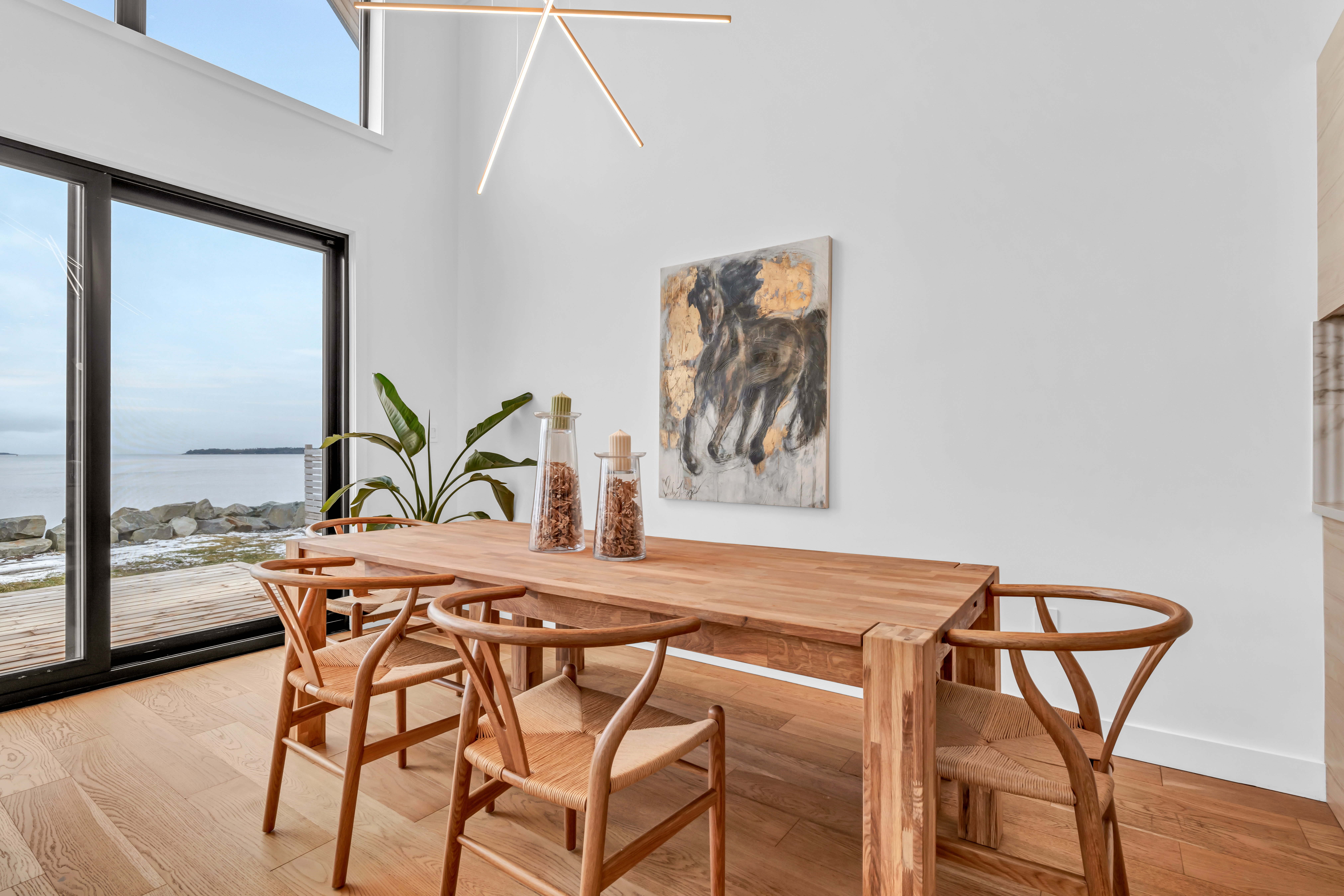 a dining table in a home