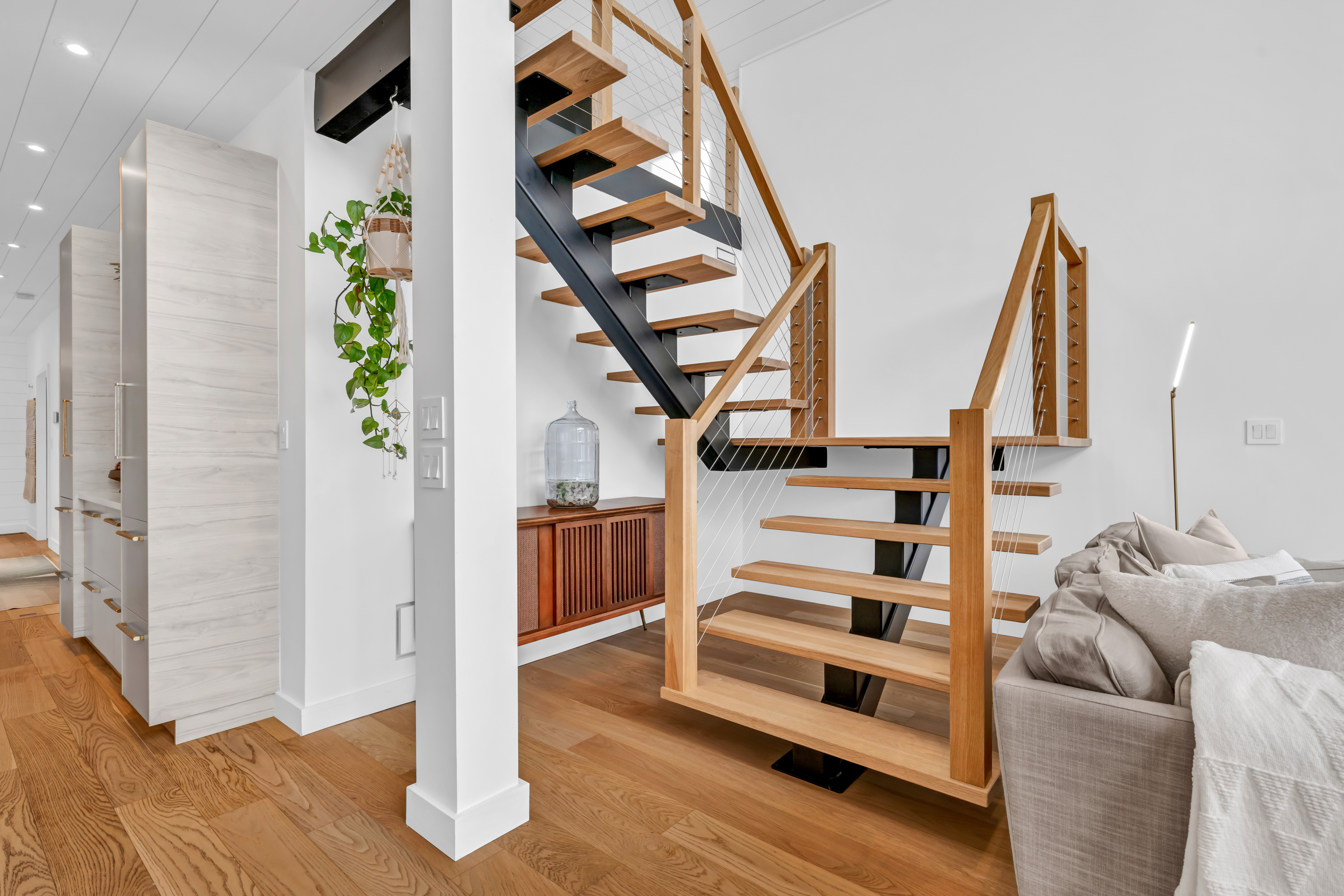 a home's wooden staircase