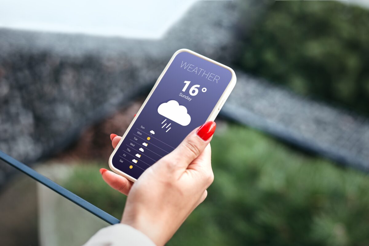 a weather app open on a phone