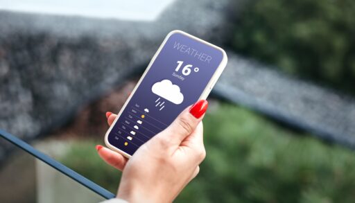 a weather app open on a phone